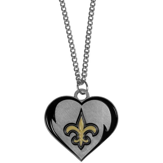 New Orleans Saints Heart Necklace