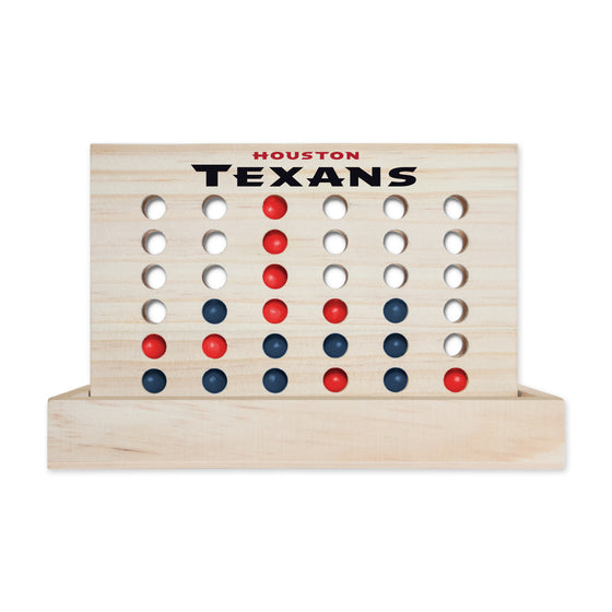 NFL Football Houston Texans  Wooden 4 in a Row Board Game Line up 4 Game Travel Board Games for Kids and Adults