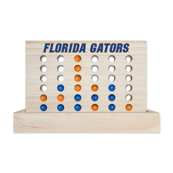 NCAA  Florida Gators  Wooden 4 in a Row Board Game Line up 4 Game Travel Board Games for Kids and Adults