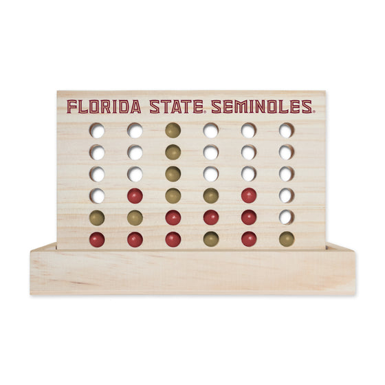 NCAA  Florida State Seminoles  Wooden 4 in a Row Board Game Line up 4 Game Travel Board Games for Kids and Adults