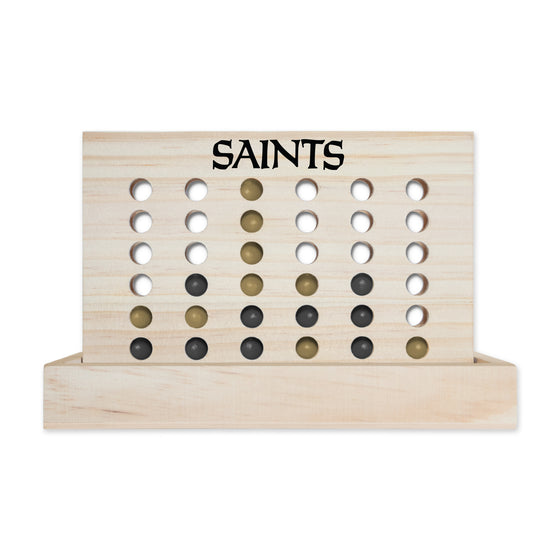 NFL Football New Orleans Saints  Wooden 4 in a Row Board Game Line up 4 Game Travel Board Games for Kids and Adults