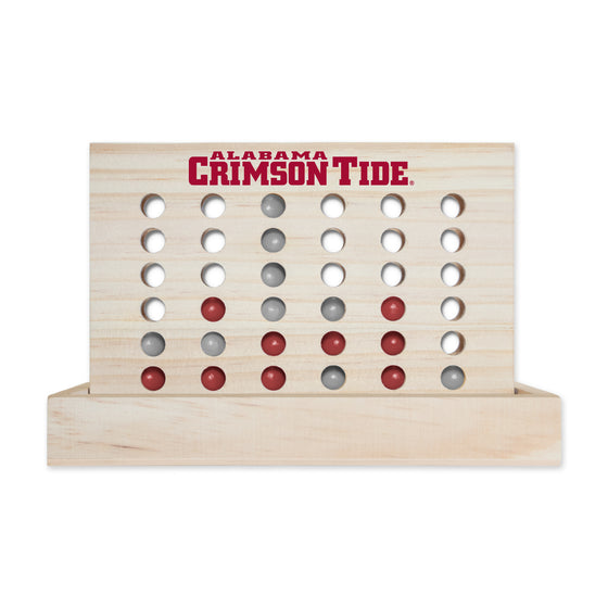NCAA  Alabama Crimson Tide  Wooden 4 in a Row Board Game Line up 4 Game Travel Board Games for Kids and Adults