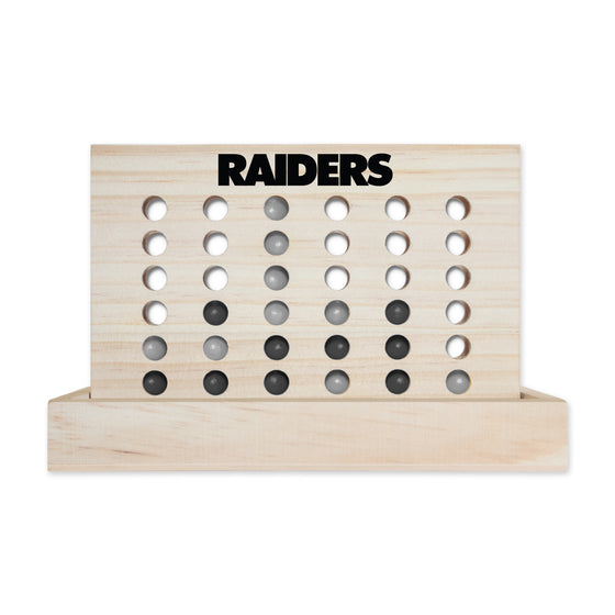 NFL Football Las Vegas Raiders  Wooden 4 in a Row Board Game Line up 4 Game Travel Board Games for Kids and Adults