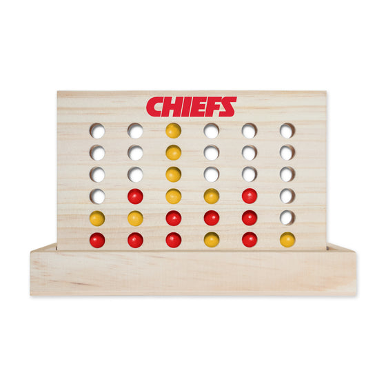 NFL Football Kansas City Chiefs  Wooden 4 in a Row Board Game Line up 4 Game Travel Board Games for Kids and Adults