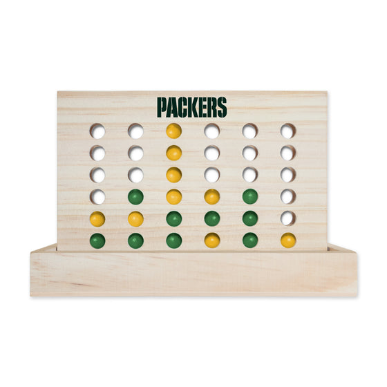 NFL Football Green Bay Packers  Wooden 4 in a Row Board Game Line up 4 Game Travel Board Games for Kids and Adults