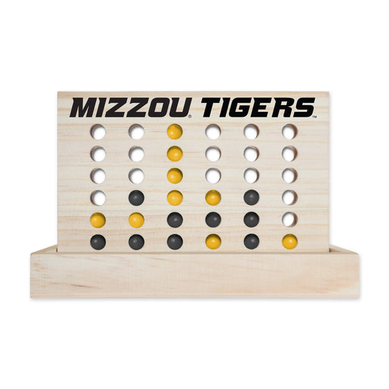 NCAA  Missouri Tigers  Wooden 4 in a Row Board Game Line up 4 Game Travel Board Games for Kids and Adults