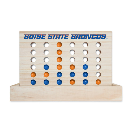 NCAA  Boise State Broncos  Wooden 4 in a Row Board Game Line up 4 Game Travel Board Games for Kids and Adults