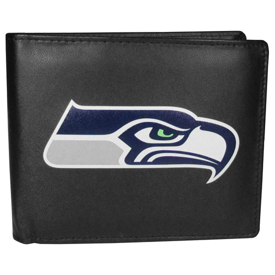 Seattle Seahawks Leather Bi-fold Wallet, Large Logo