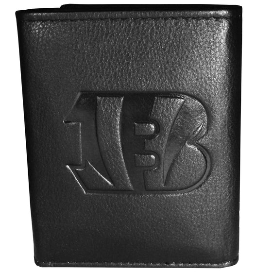 Cincinnati Bengals Embossed Leather Tri-fold Wallet