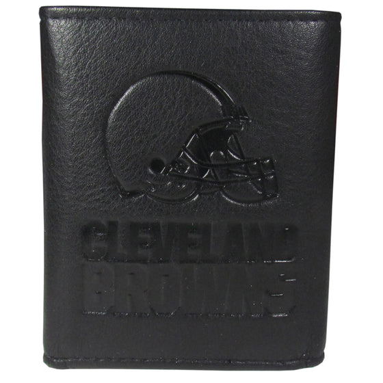 Cleveland Browns Embossed Leather Tri-fold Wallet