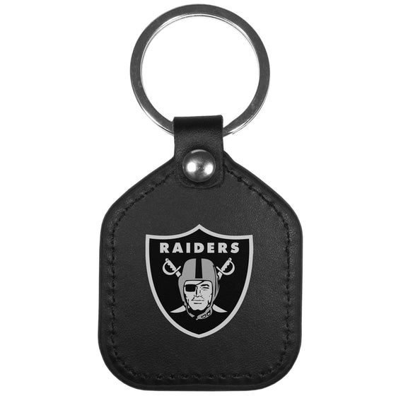 Oakland Raiders Leather Square Key Chains