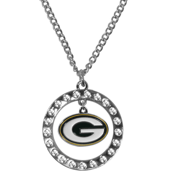 Green Bay Packers Rhinestone Hoop Necklaces