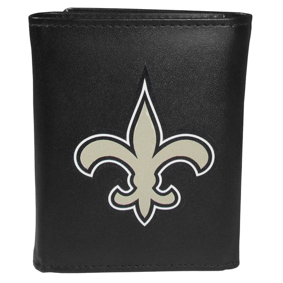 New Orleans Saints Leather Tri-fold Wallet, Large Logo