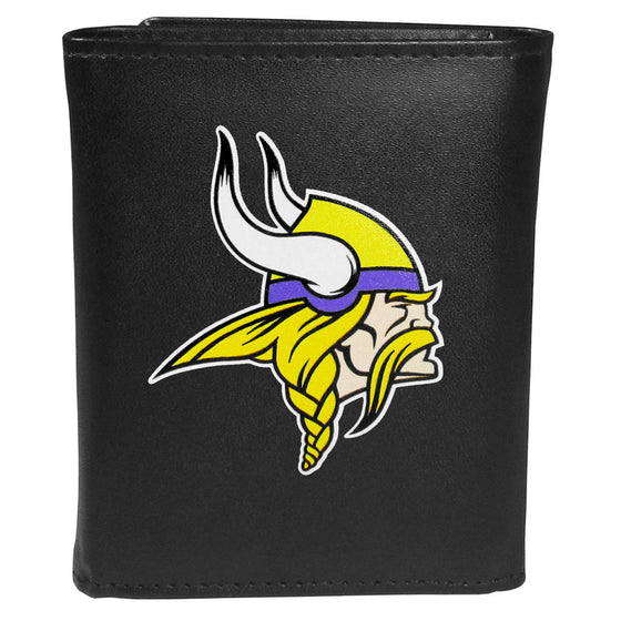 Minnesota Vikings Leather Tri-fold Wallet, Large Logo