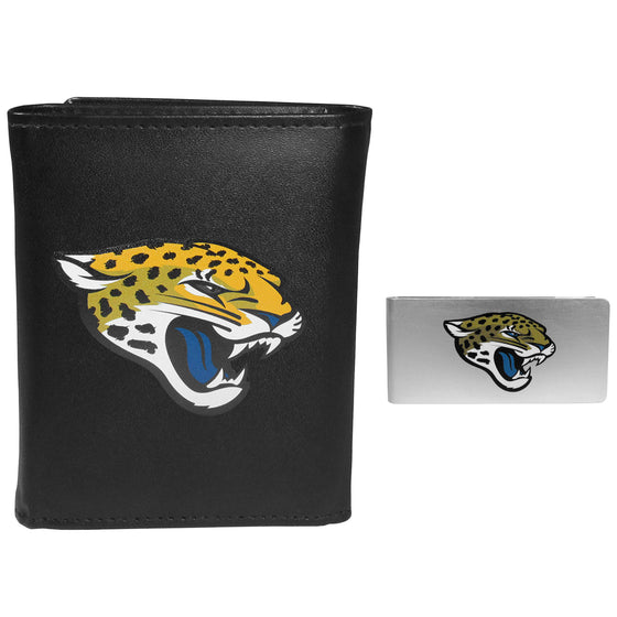 Jacksonville Jaguars Leather Tri-fold Wallet & Money Clip