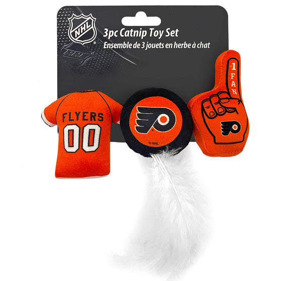 Philadelphia Flyers 3 pc Cat Nip Toy Set Pets First