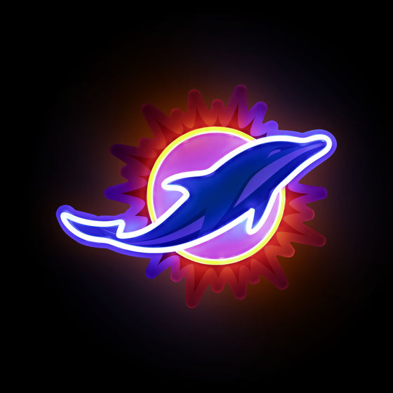 Miami Dolphins 15" Neon Light Up Team Logo Sign