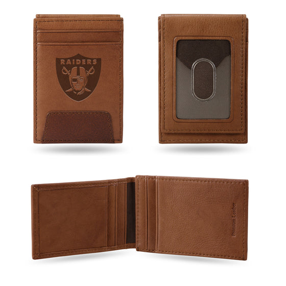 NFL Football Las Vegas Raiders  Genuine Leather Front Pocket Wallet - Slim Wallet