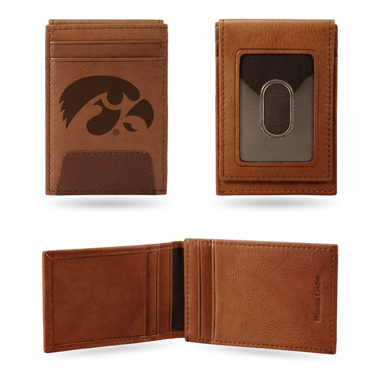 NCAA  Iowa Hawkeyes  Genuine Leather Front Pocket Wallet - Slim Wallet