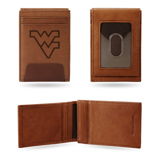 NCAA  West Virginia Mountaineers  Genuine Leather Front Pocket Wallet - Slim Wallet