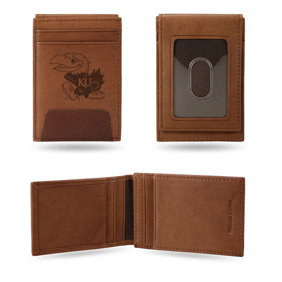 NCAA  Kansas Jayhawks  Genuine Leather Front Pocket Wallet - Slim Wallet