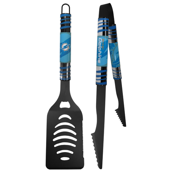 Miami Dolphins 2 pc Black Tailgate BBQ Set