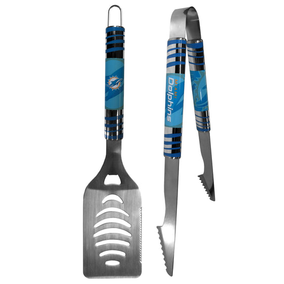 Miami Dolphins 2 pc Steel Tailgate BBQ Set