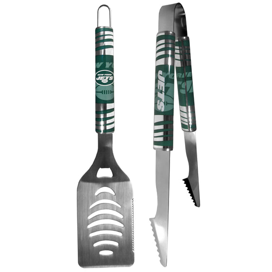 New York Jets 2 pc Steel Tailgate BBQ Set