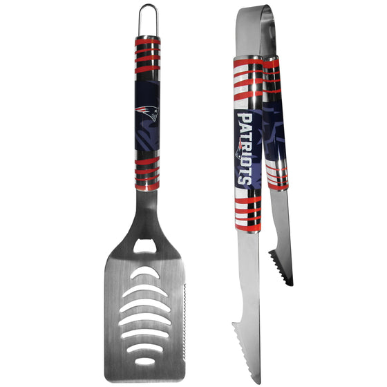 New England Patriots 2 pc Steel Tailgate BBQ Set