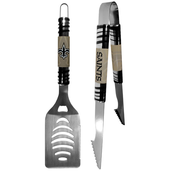 New Orleans Saints 2 pc Steel Tailgate BBQ Set