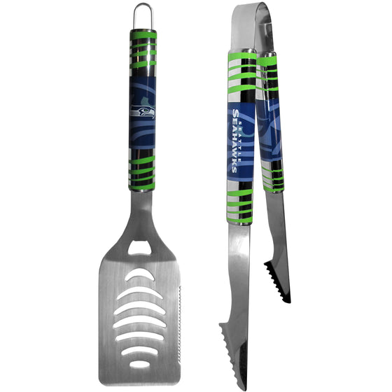 Seattle Seahawks 2 pc Steel Tailgate BBQ Set