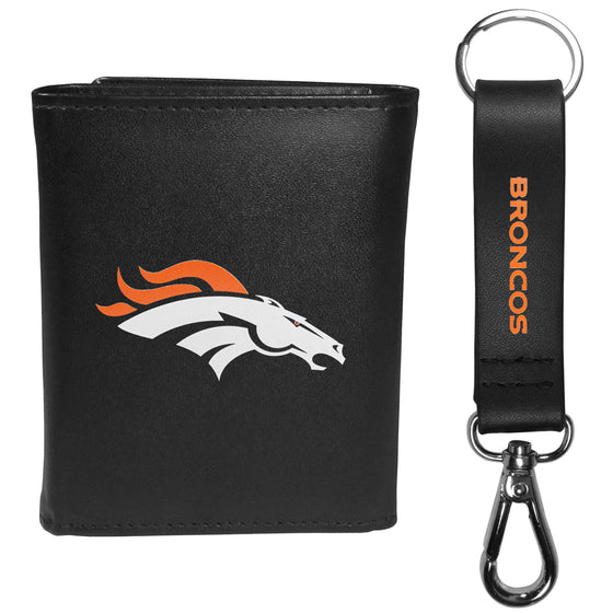 Denver Broncos Tri-fold Wallet & Strap Key Chain