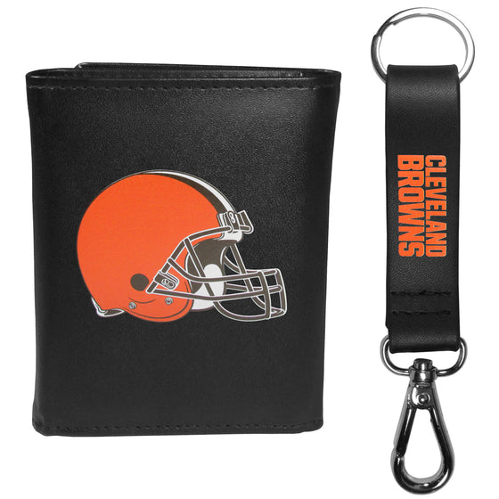 Cleveland Browns Tri-fold Wallet & Strap Key Chain