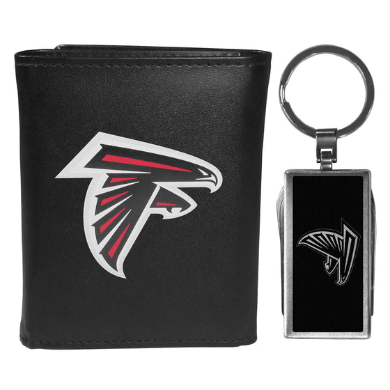 Atlanta Falcons Tri-fold Wallet & Multitool Key Chain, Black