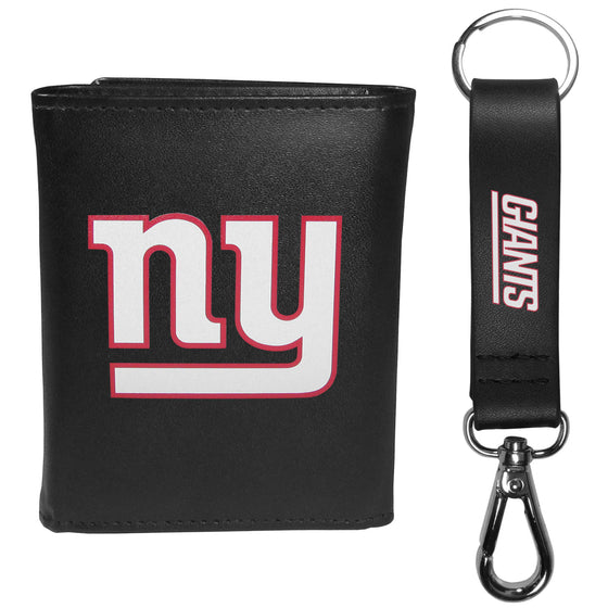 New York Giants Tri-fold Wallet & Strap Key Chain