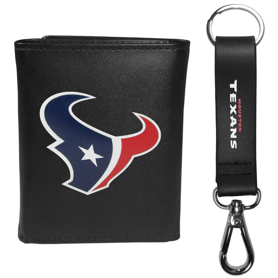 Houston Texans Tri-fold Wallet & Strap Key Chain