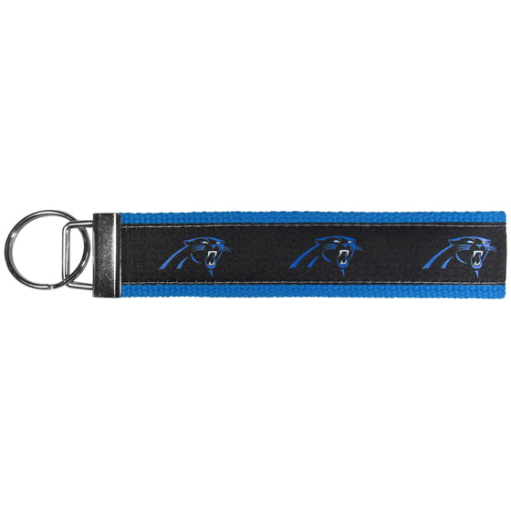 Carolina Panthers Woven Wristlet Key Chain