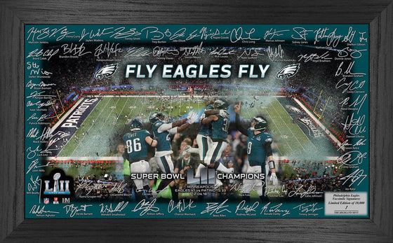 PHILADELPHIA EAGLES SUPER BOWL 52 CHAMPIONS SIGNATURE GRID FRAME - 757 Sports Collectibles