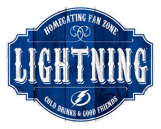 Tampa Bay Lightning Sign Wood 12 Inch Homegating Tavern - Special Order