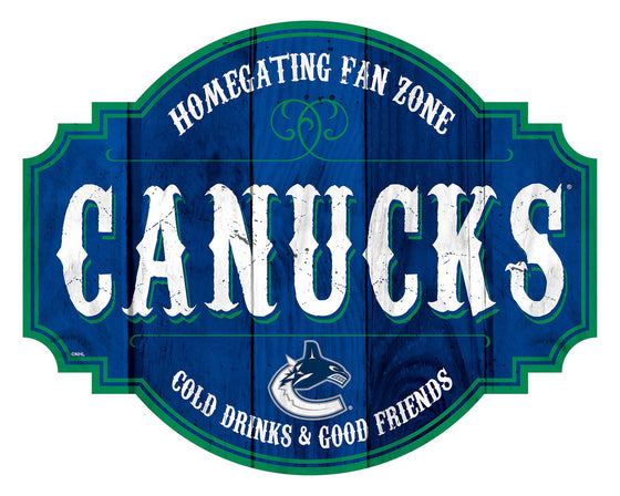 Vancouver Canucks Sign Wood 12 Inch Homegating Tavern - Special Order