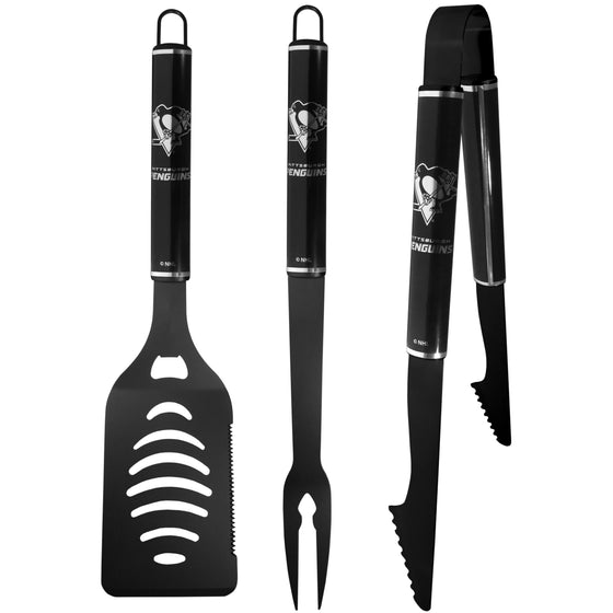 Pittsburgh Penguins 3 pc Monochromatic BBQ Set