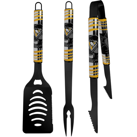 Pittsburgh Penguins 3 pc Black Tailgater BBQ Set