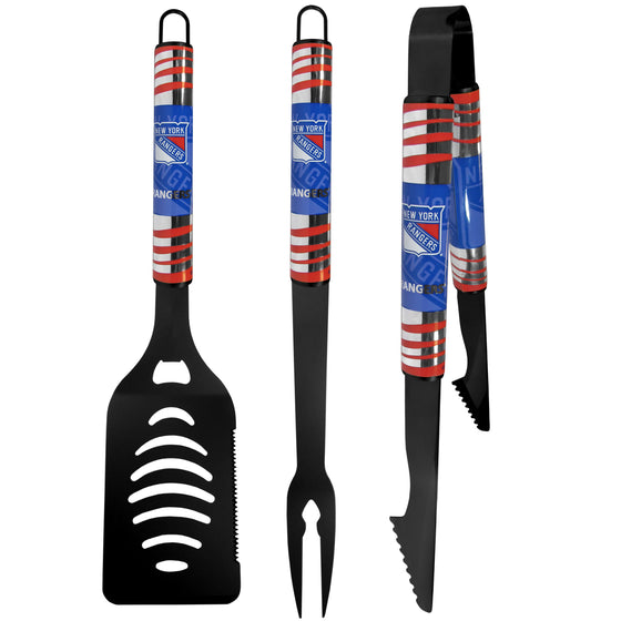 New York Rangers 3 pc Black Tailgater BBQ Set