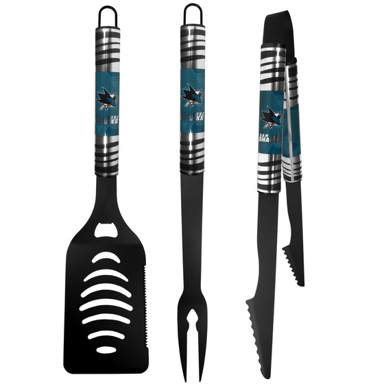 San Jose Sharks 3 pc Black Tailgater BBQ Set