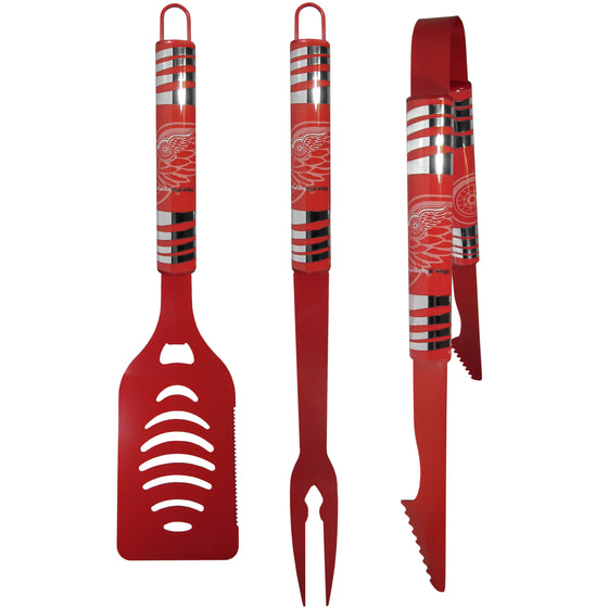 Detroit Red Wings 3 pc Color BBQ Tool Set