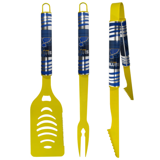 St. Louis Blues 3 pc Color BBQ Tool Set