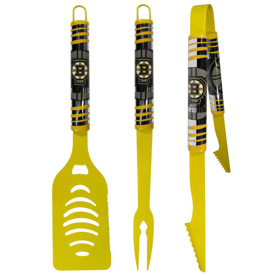 Boston Bruins 3 pc Color BBQ Tool Set