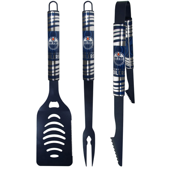 Edmonton Oilers 3 pc Color BBQ Tool Set