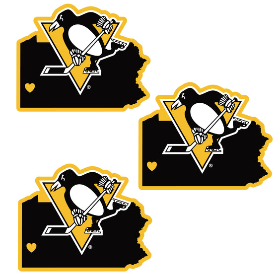 Pittsburgh Penguins Home State Decal, 3pk