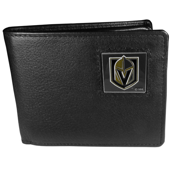 Las Vegas Golden Knights Leather Bi-fold Wallet Packaged in Gift Box